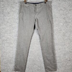 Tommy Hilfiger Pants Denton Chino Stretch Straight Fit Gray Mens 38x36 Heathered